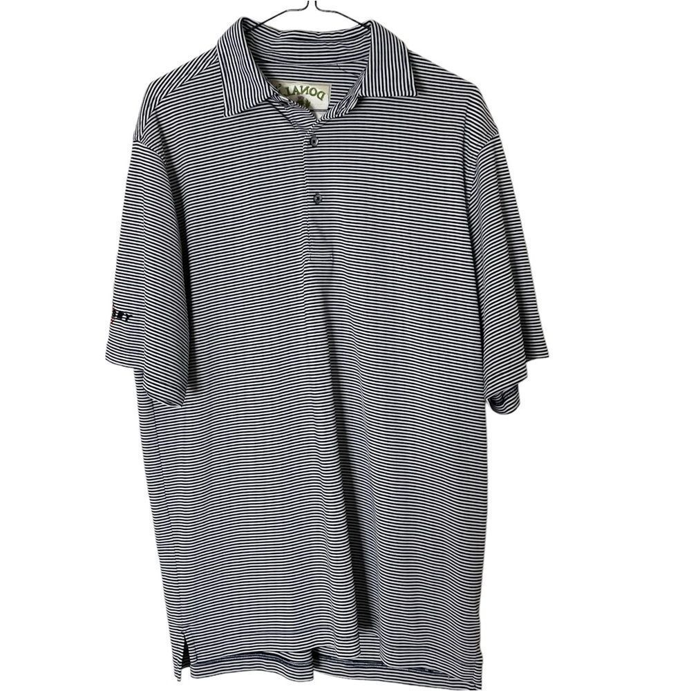 Donald Ross Sportswear Collared Logo'd Blue Stripe Golf Casual Polo Men's Medium